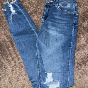 Refuge Distressed Skinny Jeans in Blue
